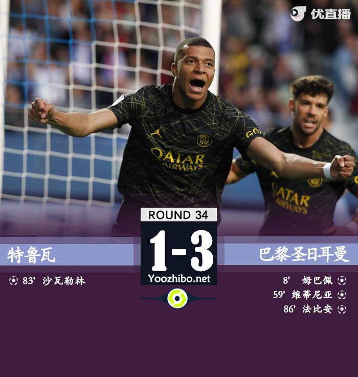 巴黎3-1特鲁瓦 <a href=/shijieqiuxing/zuqiu_jingcai/119.html target=_blank class=infotextkey>梅西</a>队内停赛姆巴佩维蒂尼亚破门